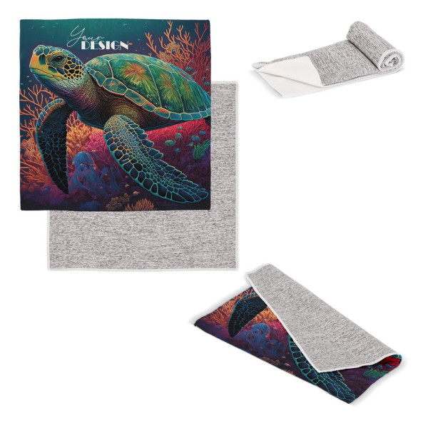 Sneldrogende golfhanddoek met haak R-PET 30x30cm sublimatie